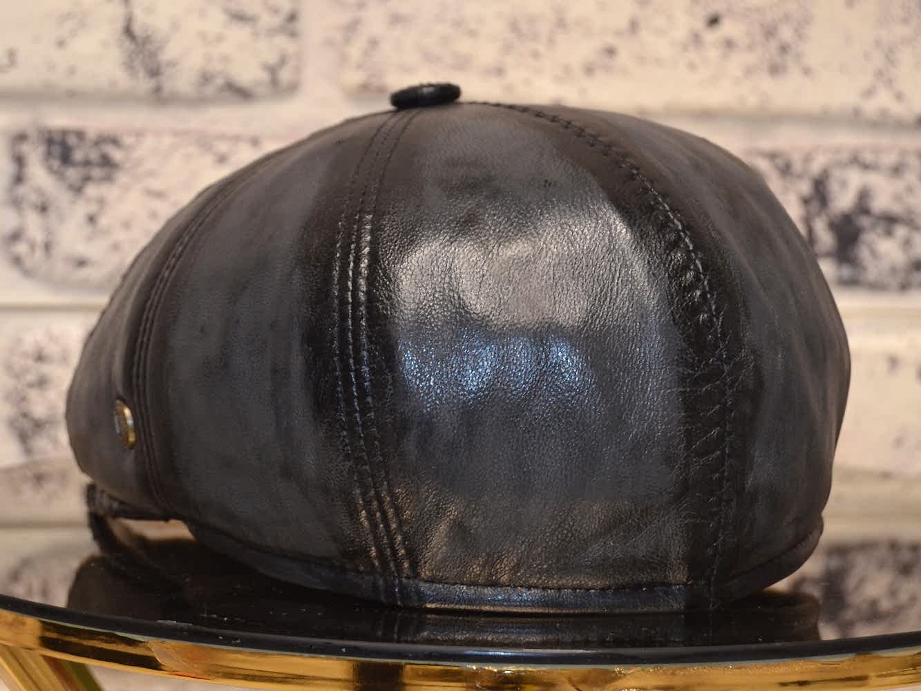 Gri Yılan Derisi Detaylı Kışlık İngiliz Erkek Kasket Şapka