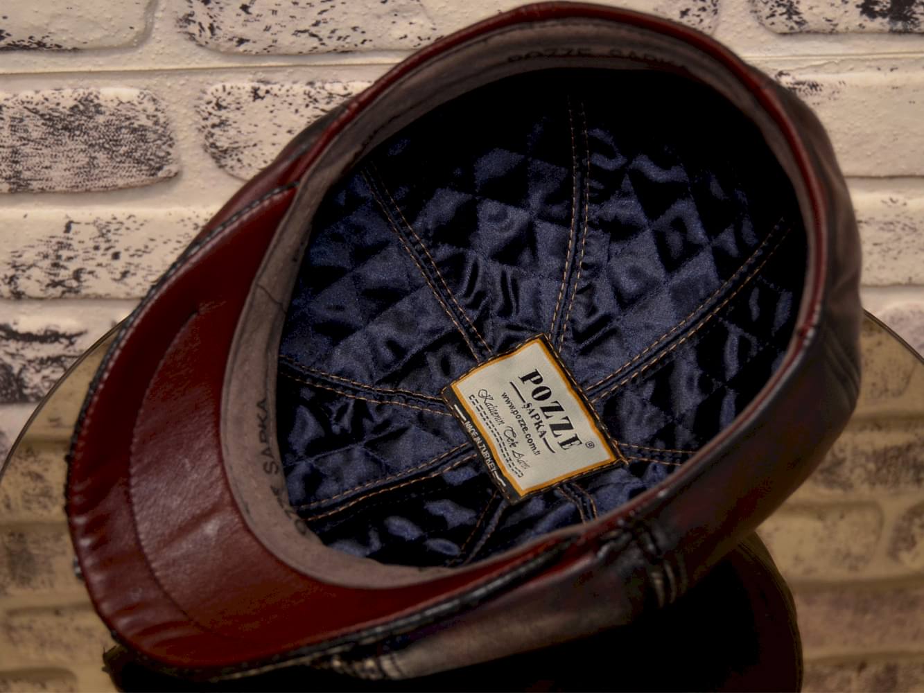 Gri Yılan Derisi Detaylı Kışlık İngiliz Erkek Kasket Şapka