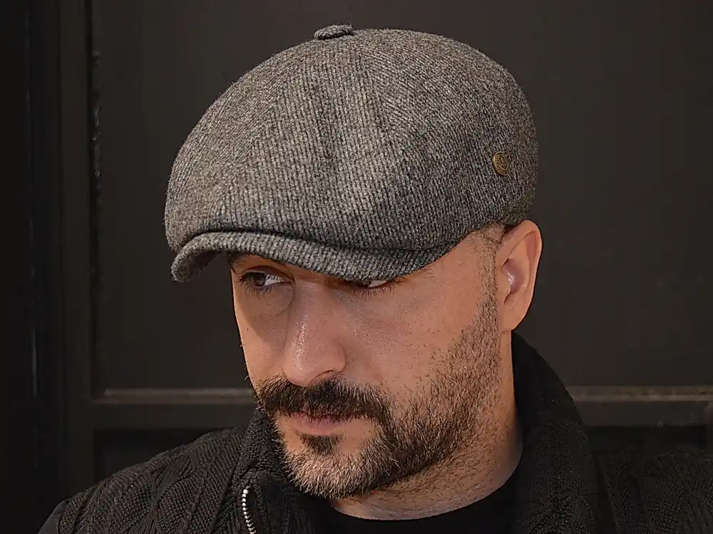 Pozze Yün İngiliz Peaky Blinders Kasket Gri