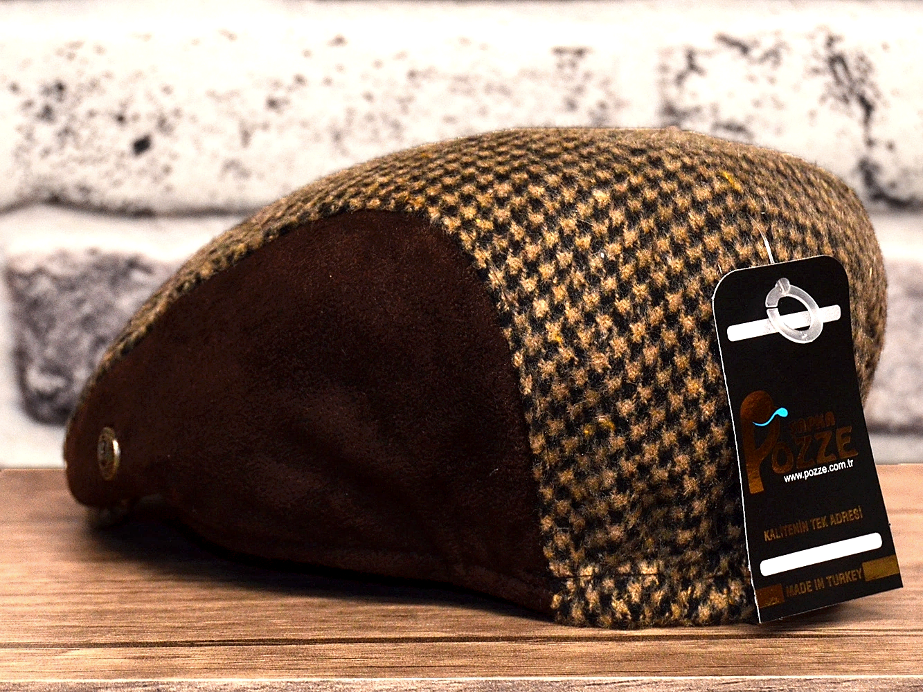 Pozze Kaşmir Süetli Spor Kasket Kamel