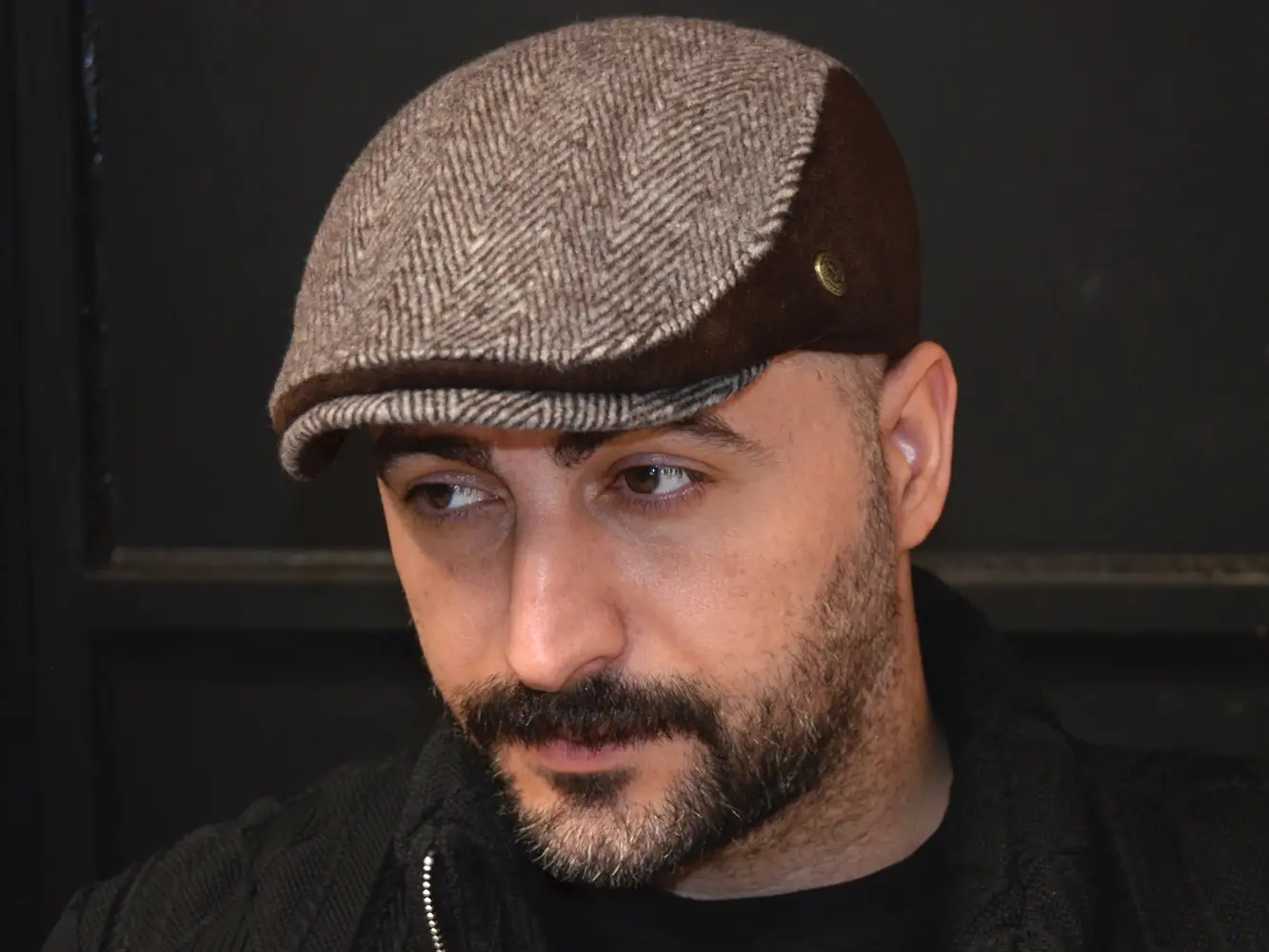 Pozze Kaşmir Süetli Spor Kasket Kahverengi