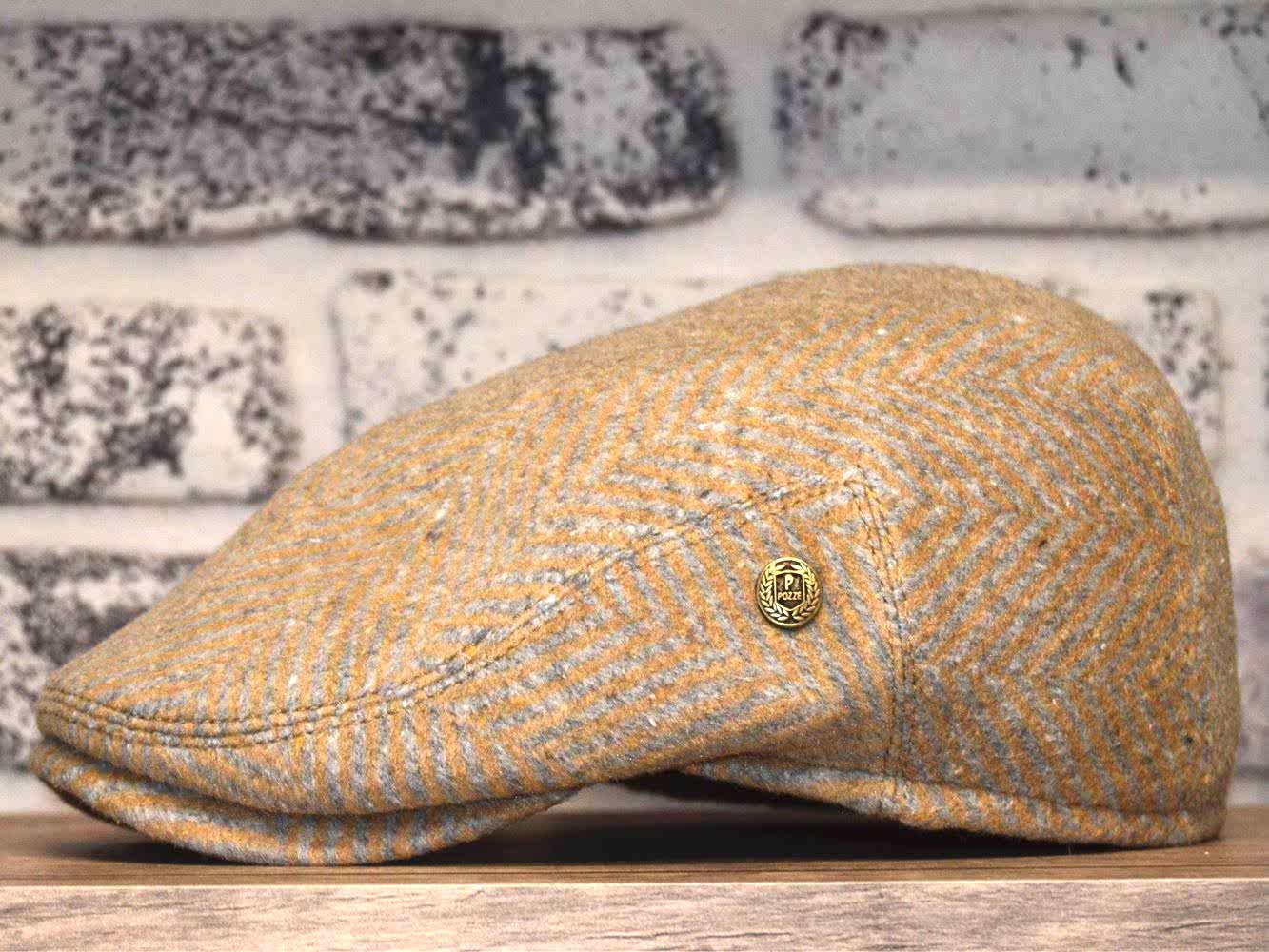 Pozze Yün Balıksırtı Kışlık London Kasket Kamel