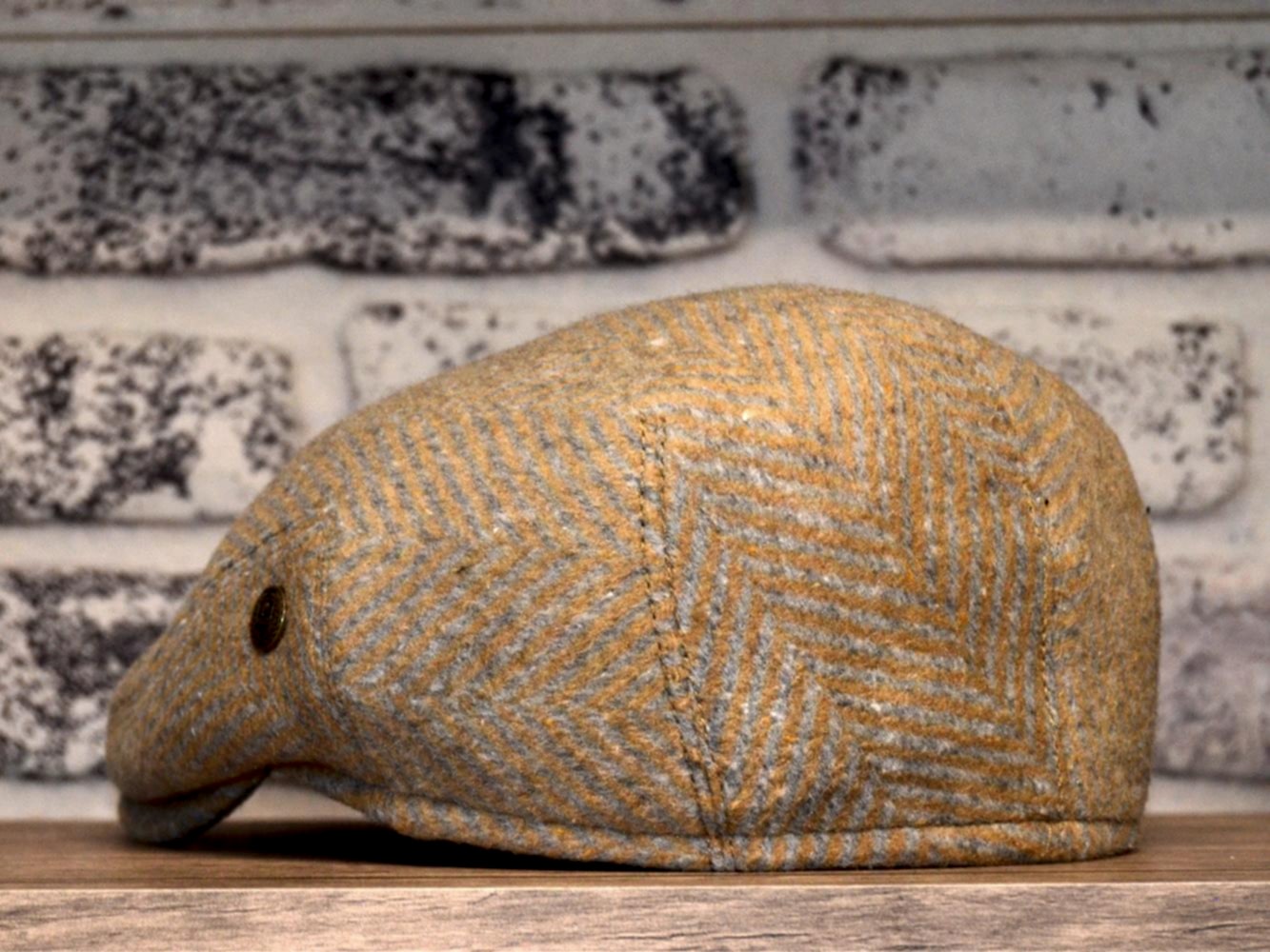 Pozze Yün Balıksırtı Kışlık London Kasket Kamel