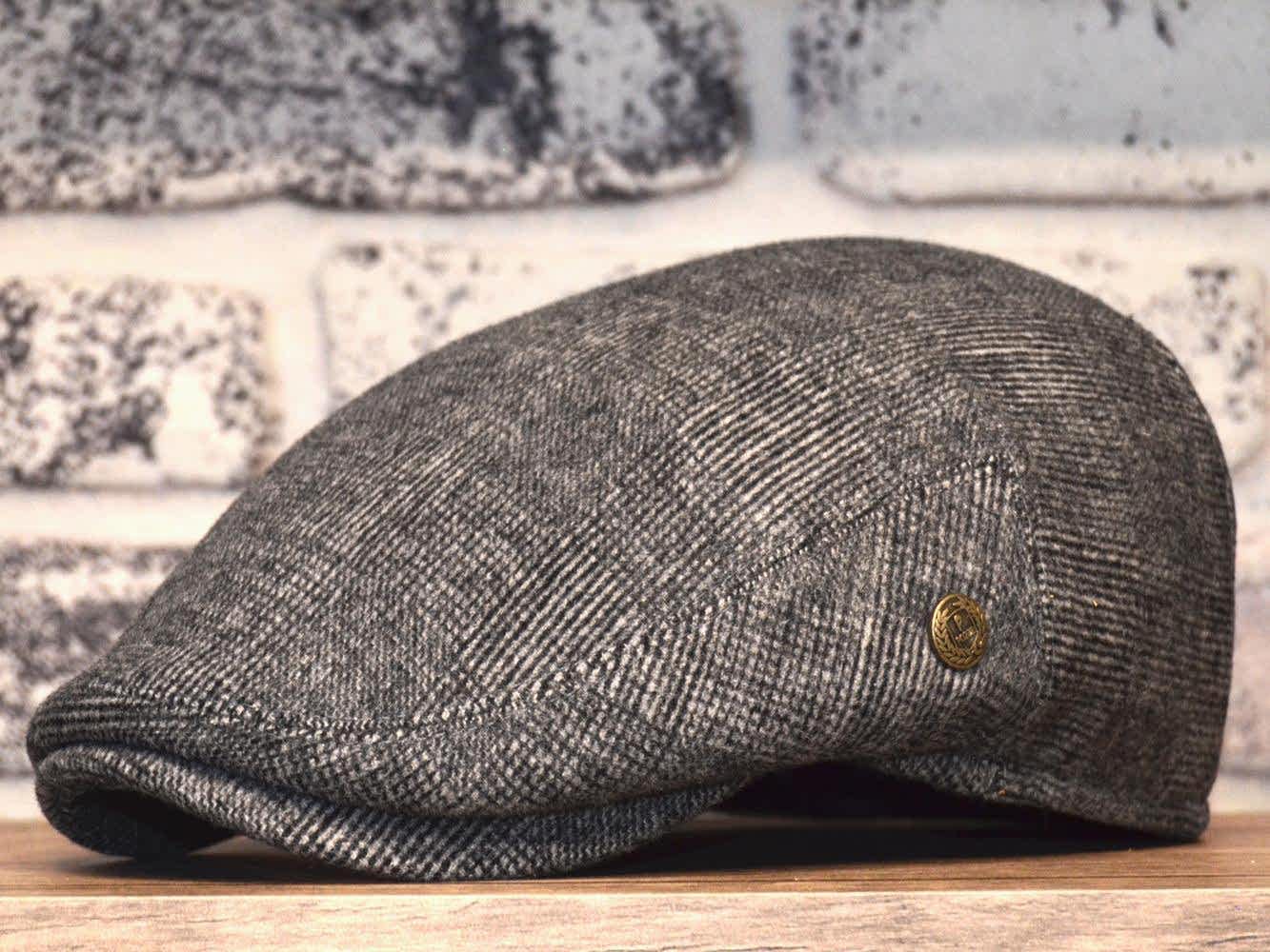 Pozze Yün Ekose Twit London Kasket Gri