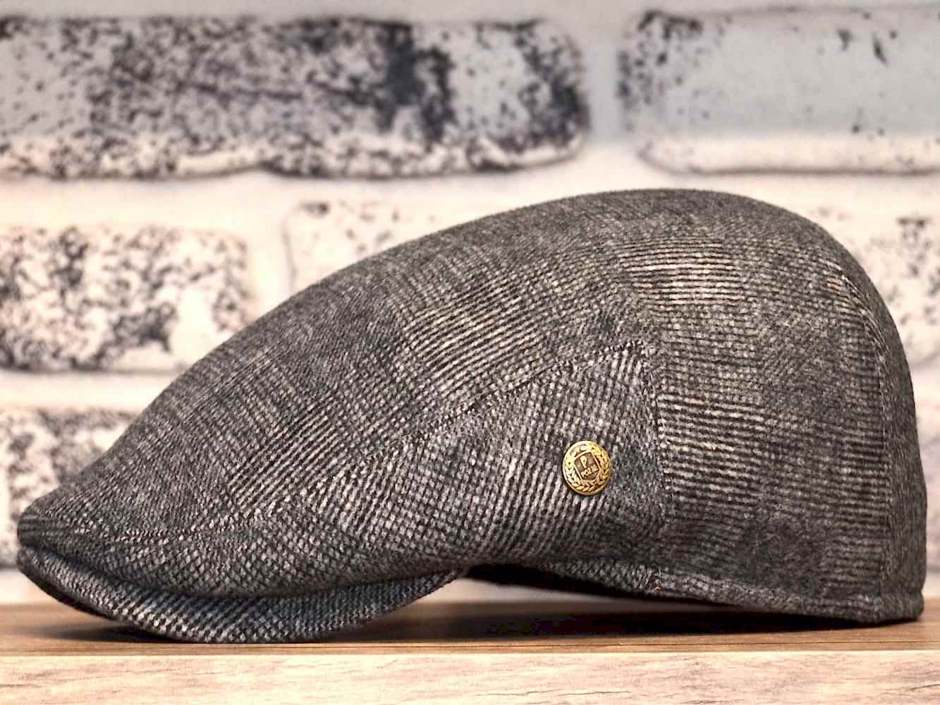 Pozze Yün Ekose Twit London Kasket Gri