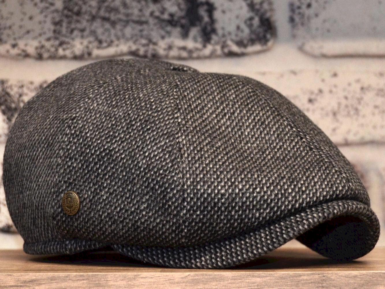 Pozze Kaşmir Twit Peaky Blinders İngiliz Kasket Koyu Gri