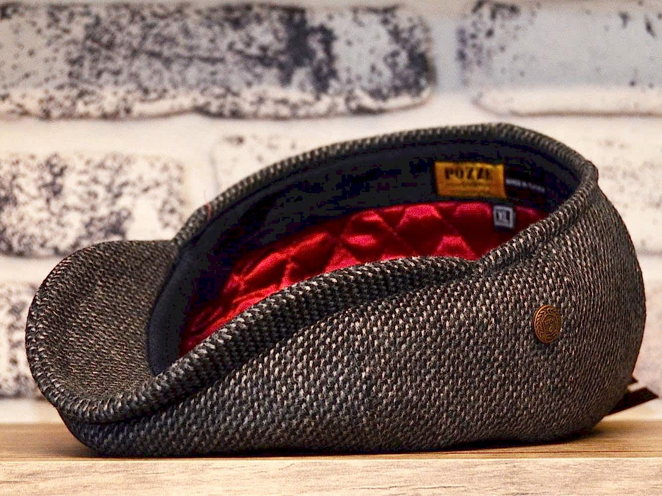 Pozze Kaşmir Twit Peaky Blinders İngiliz Kasket Koyu Gri