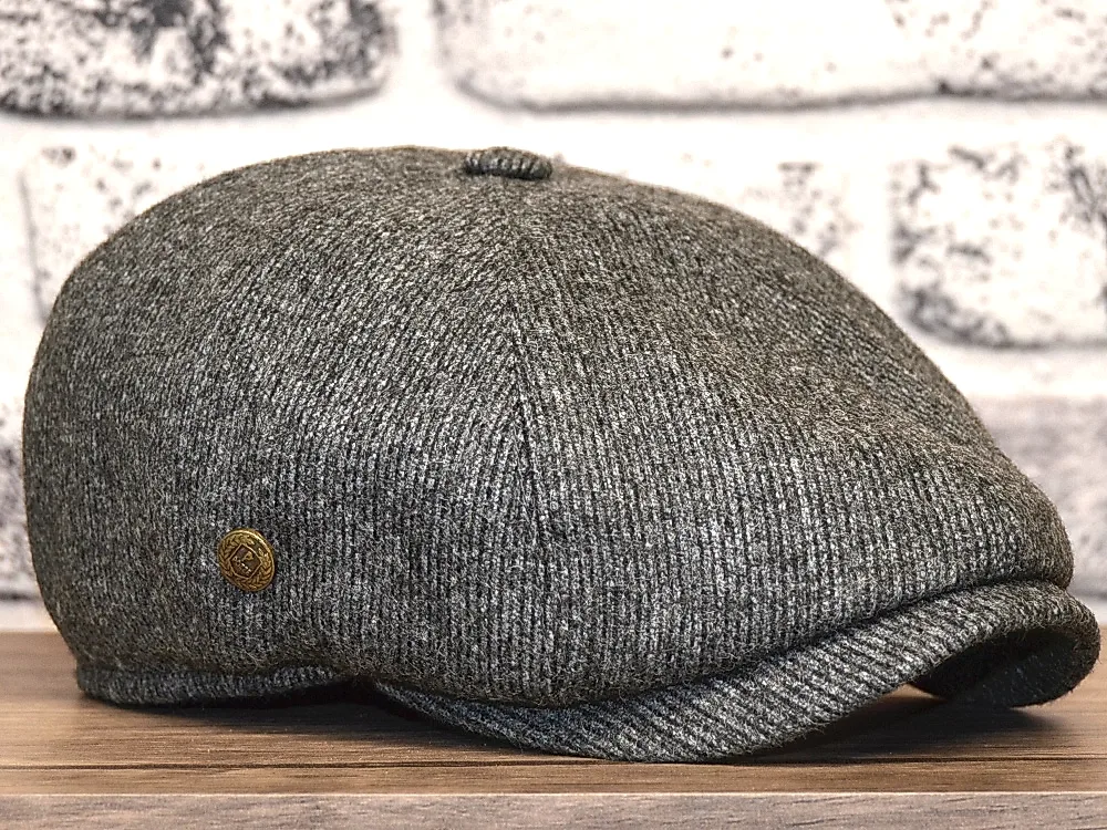 Pozze Yün İngiliz Peaky Blinders Kasket Gri