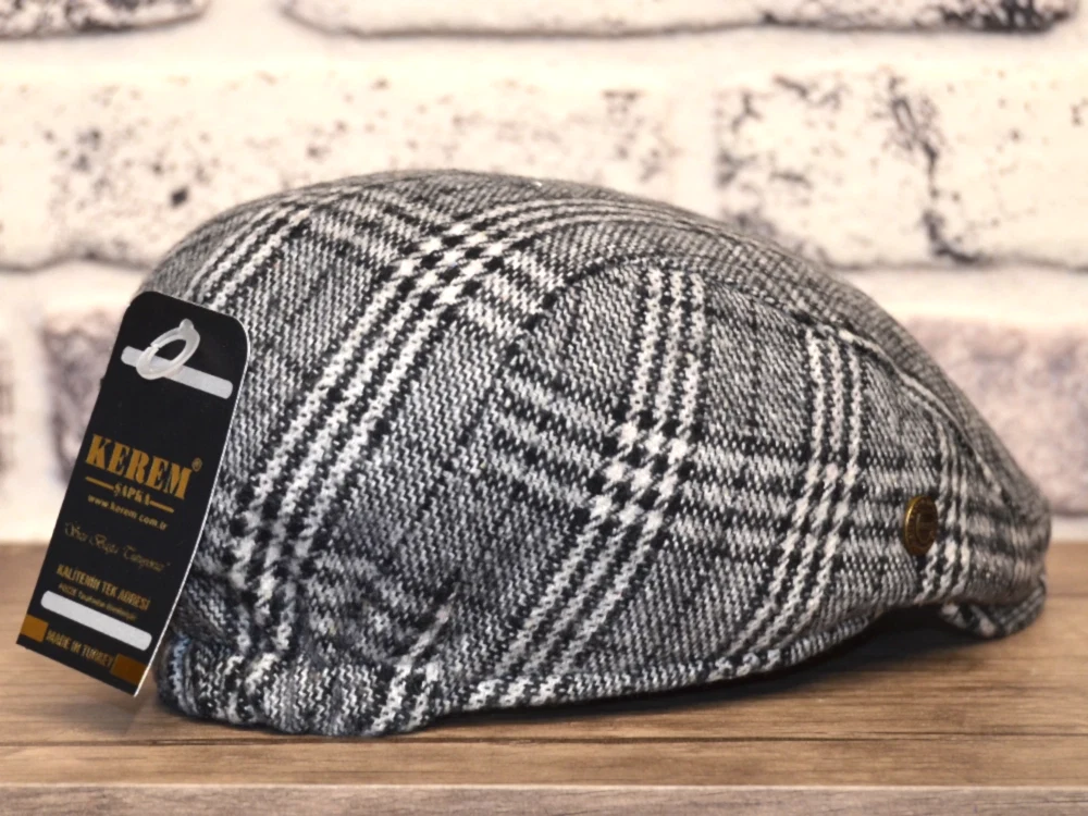 Pozze Kerem Kışlık Ekoseli Spor Kasket GRi