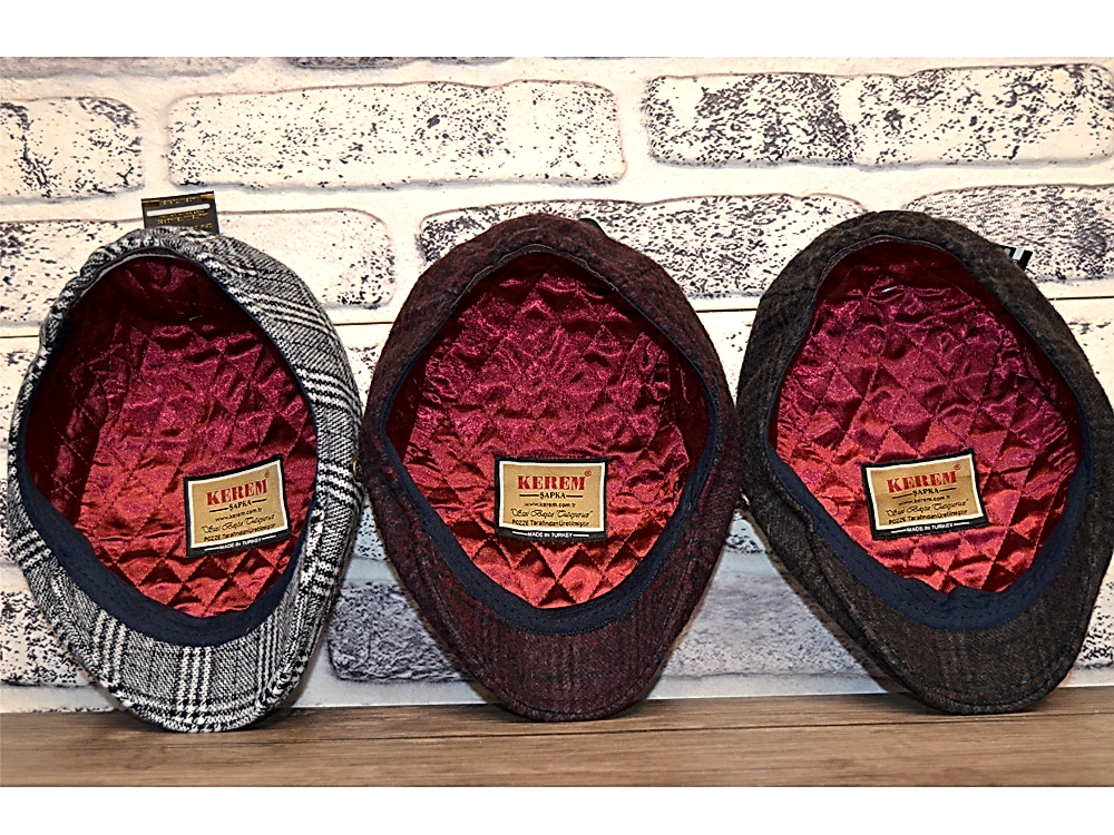 Pozze Kerem Kışlık Ekoseli Spor Kasket Lacivert