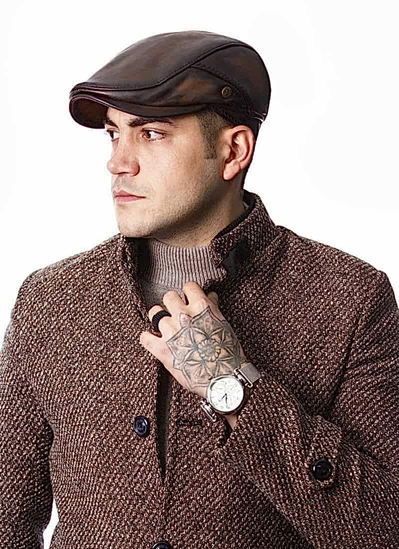 Pozze Özel Üretim İtaly Model Deri Kasket