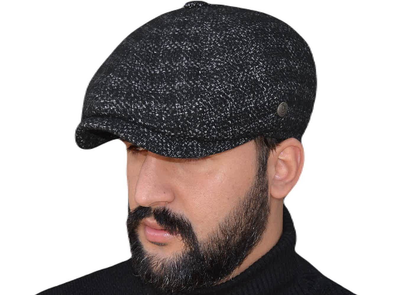 Pozze Kareli Yün Peaky Blinders Kışlık Erkek Şapka İngiliz