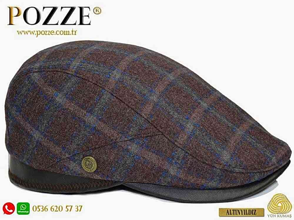 Lacivert Renk Altınyıldız İtaly Yün Erkek Kasket Şapka