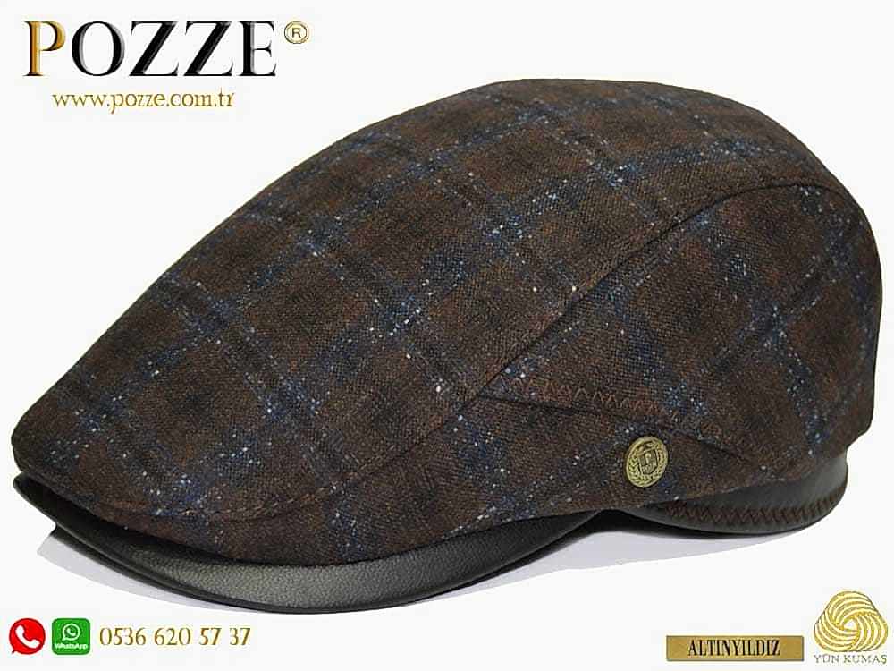Lacivert Renk Altınyıldız İtaly Yün Erkek Kasket Şapka