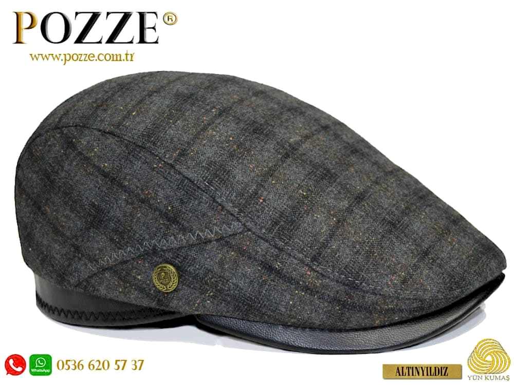 Lacivert Renk Altınyıldız İtaly Yün Erkek Kasket Şapka
