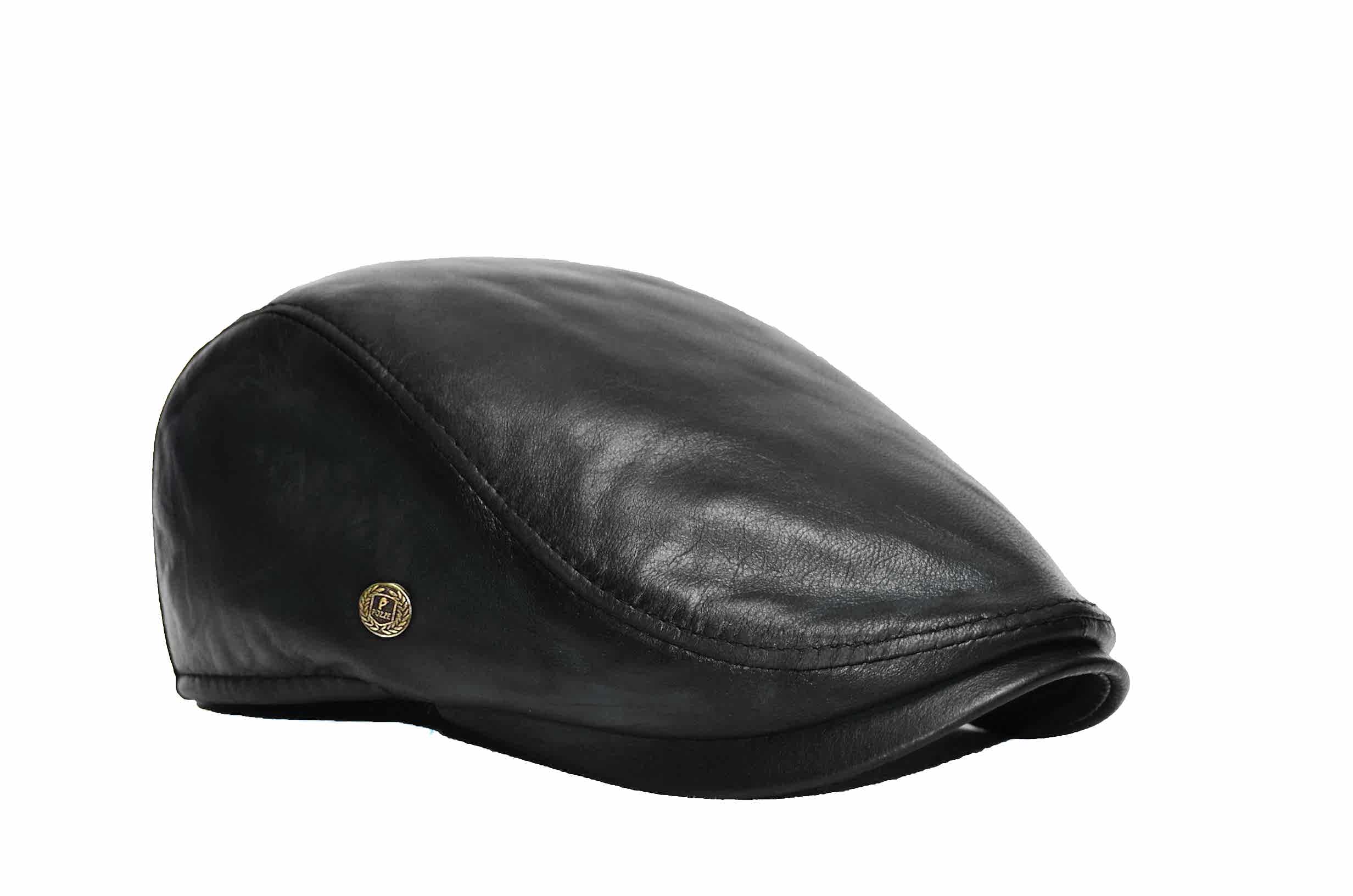 Siyah Deri Spor Erkek Kasket Şapka