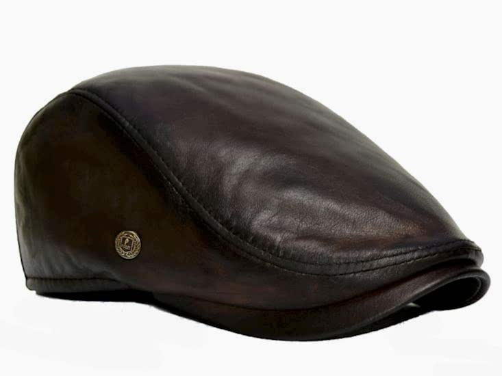 Kahverengi Deri Kışlık Erkek Spor Kasket Şapka