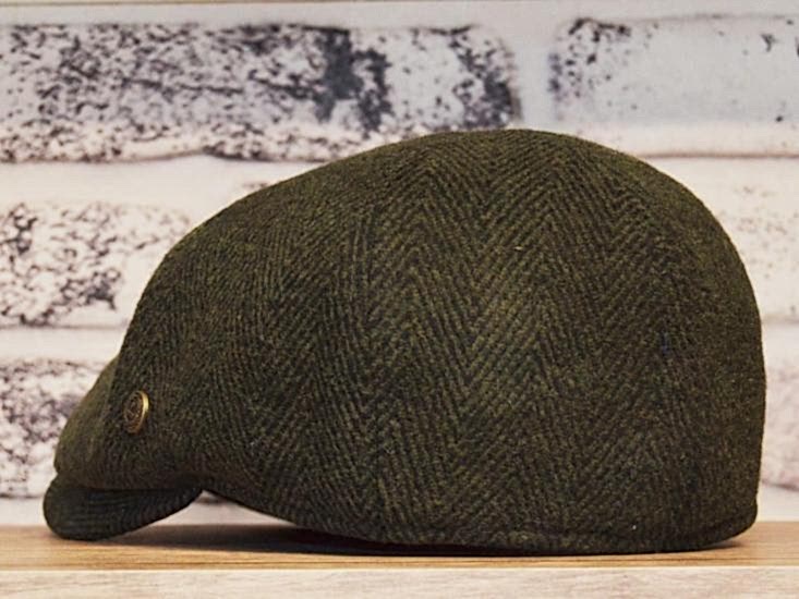 Kışlık Haki Renk Kaşmir Erkek Kasket Şapka