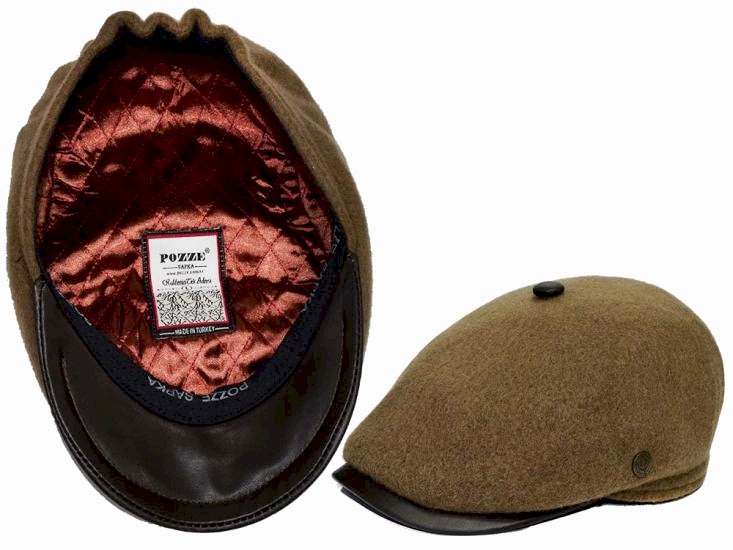 Kamel Keçe Tek Parça Yün Erkek Kasket Şapka