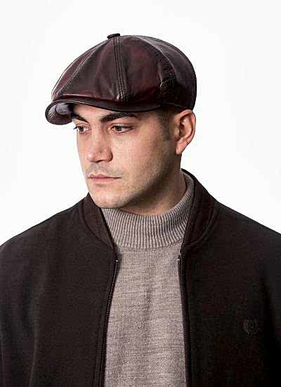 Pozze Özel Üretim İngiliz Model Deri Kasket