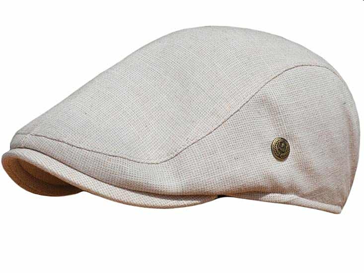 Pozze Yazlık Bej Keten Erkek Spor Kasket Şapka